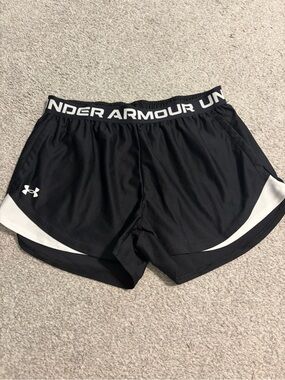Under Armour Black Athletic Shorts with White Accents